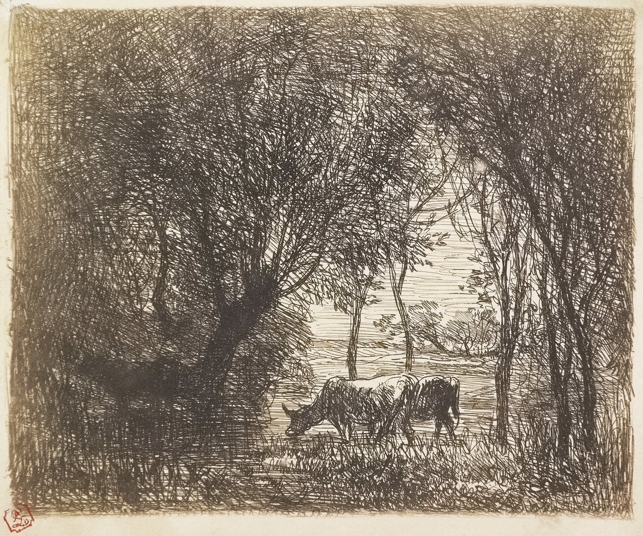 Cows Under Trees, 1862 by Charles Francois Daubigny