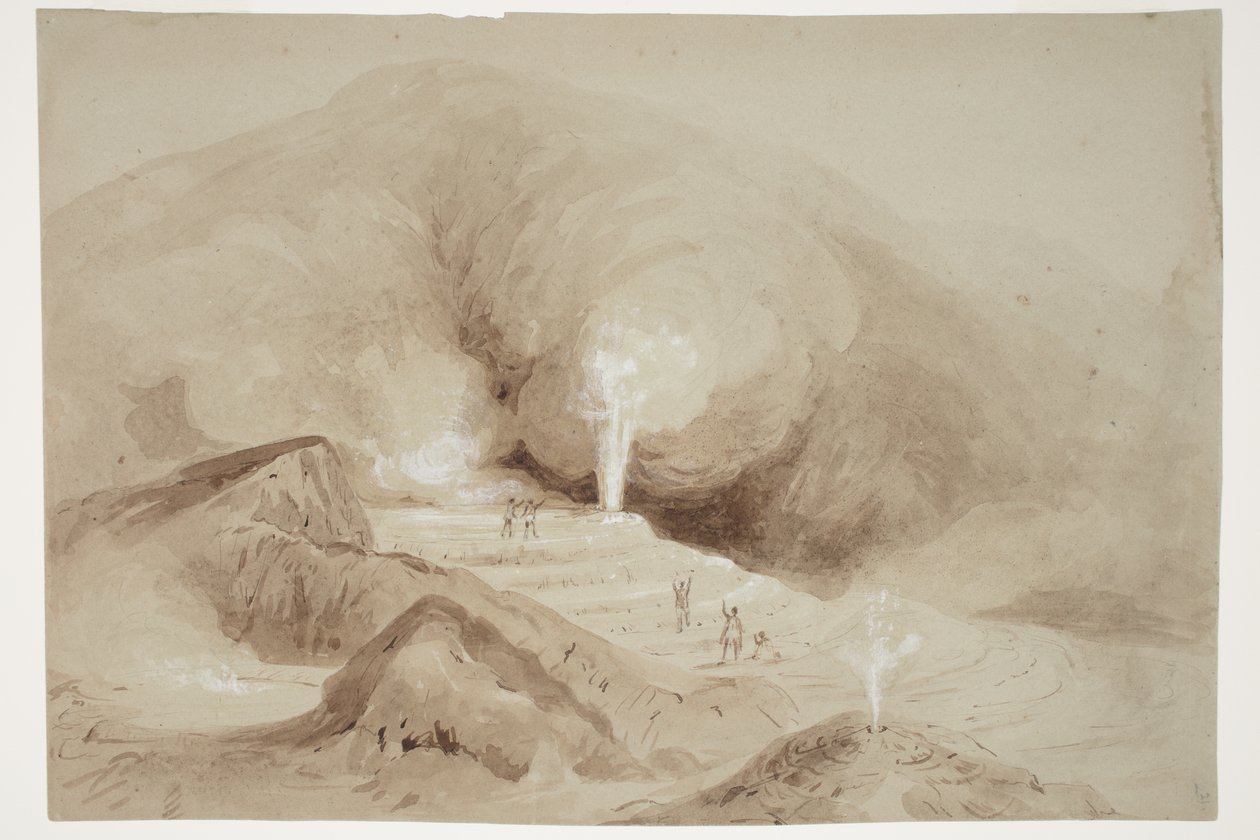 Intermittent Boiling Spring Near Rotorua by Charles Heaphy