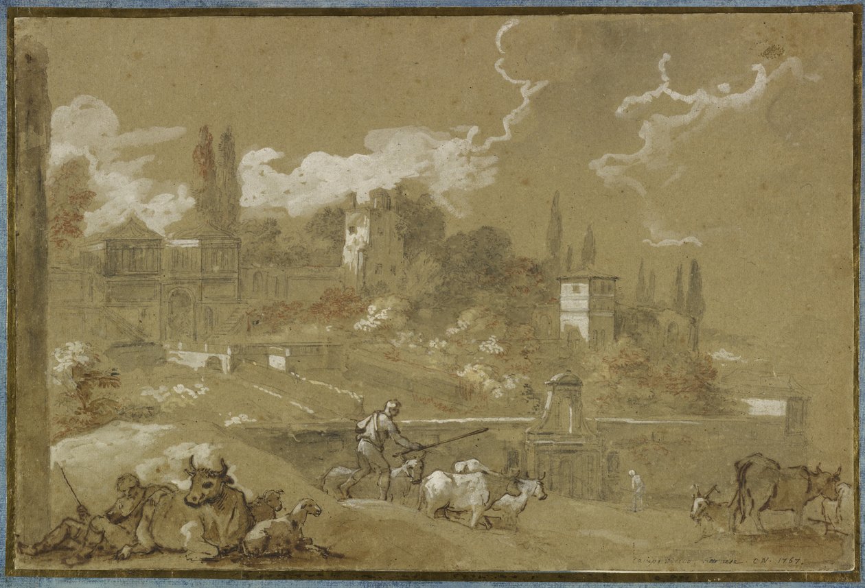 View of Campo Vacino, Rome by Charles Joseph Natoire