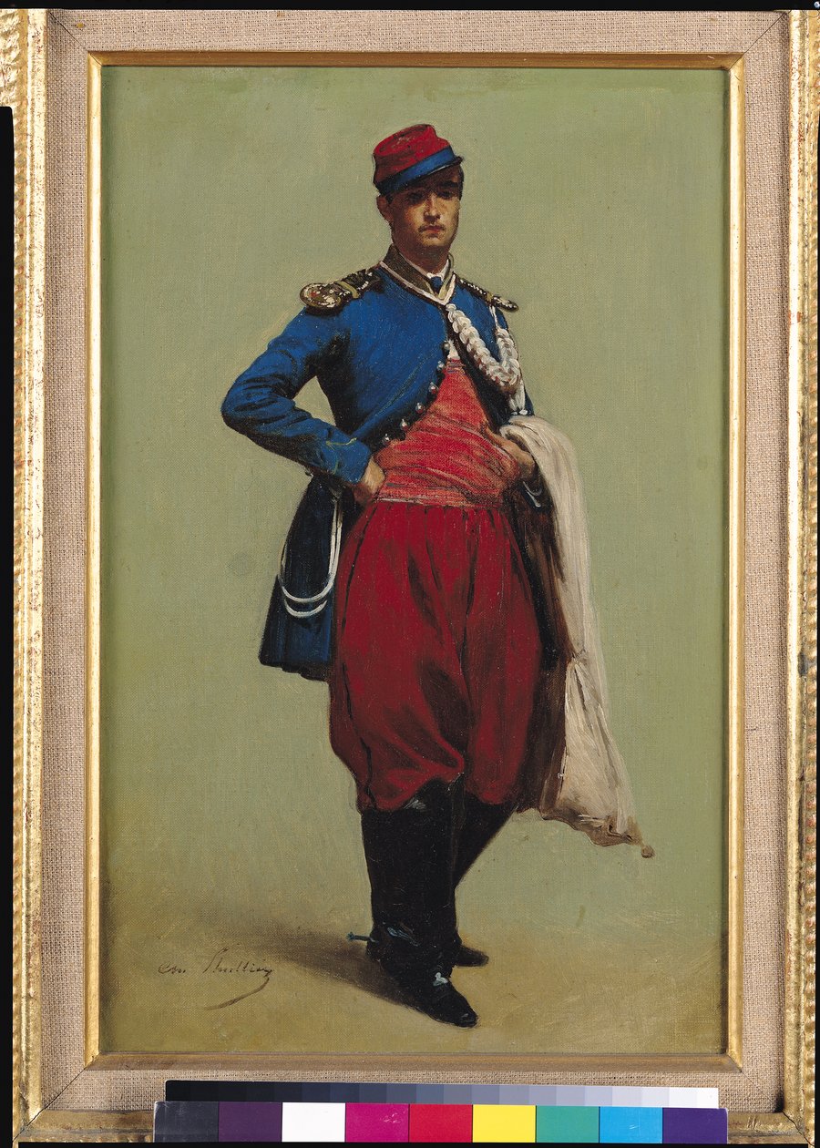 Portrait of Claude Monet (1840-1926) in Uniform, 1861 by Charles Marie Lhuillier