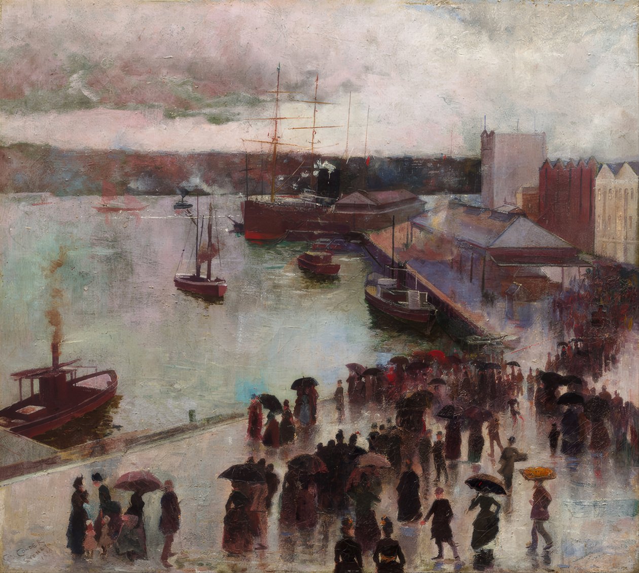 Departure of the Orient – Circular Quay by Charles Edward Conder