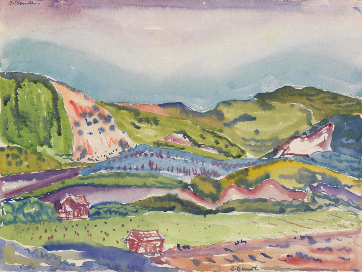 Mountain with Red House by Charles Demuth