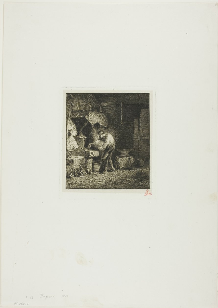 Blacksmith Facing Left by Charles Emile Jacque