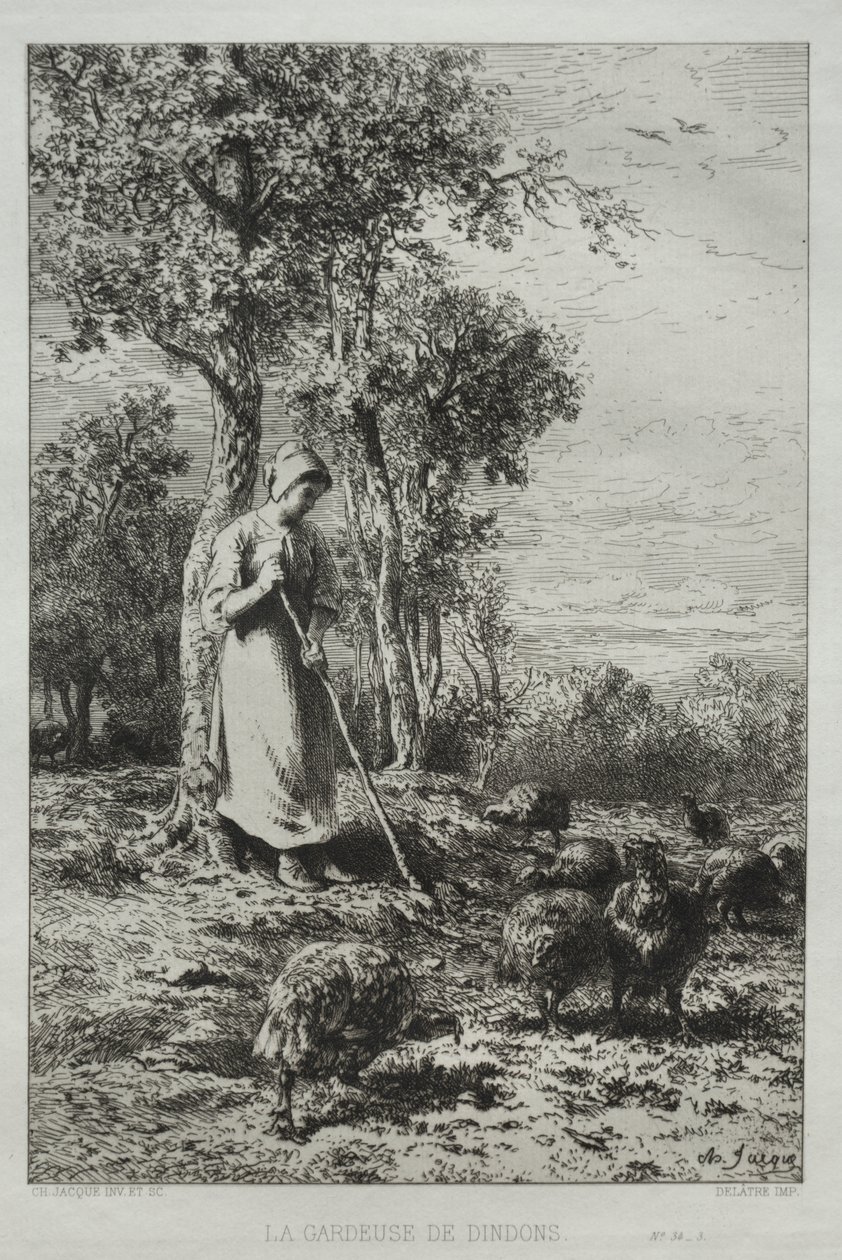 Keeper of the Turkeys by Charles Emile Jacque