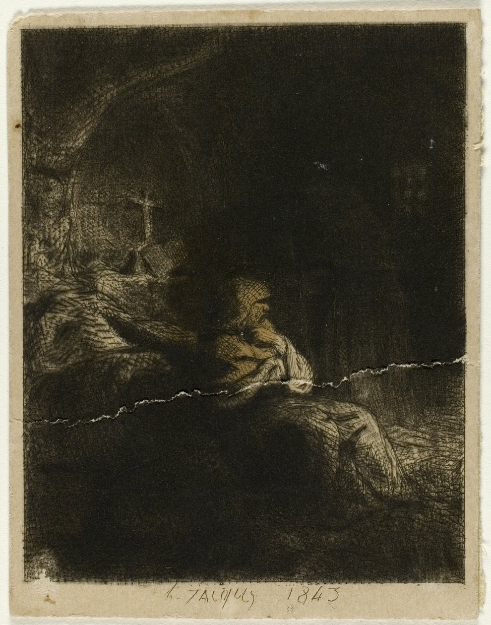 Monk at Prayer by Charles Emile Jacque