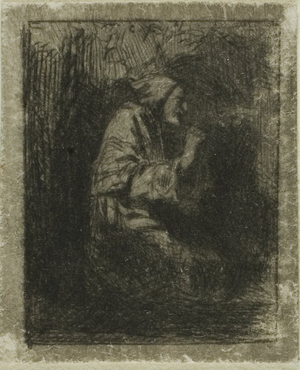 Monk at Prayer by Charles Emile Jacque