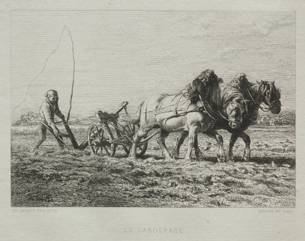 Ploughing by Charles Emile Jacque