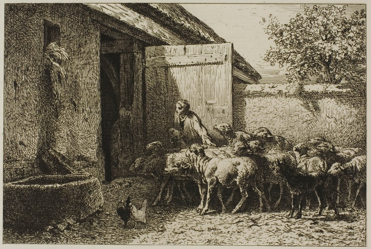 Shepherdess by Charles Emile Jacque