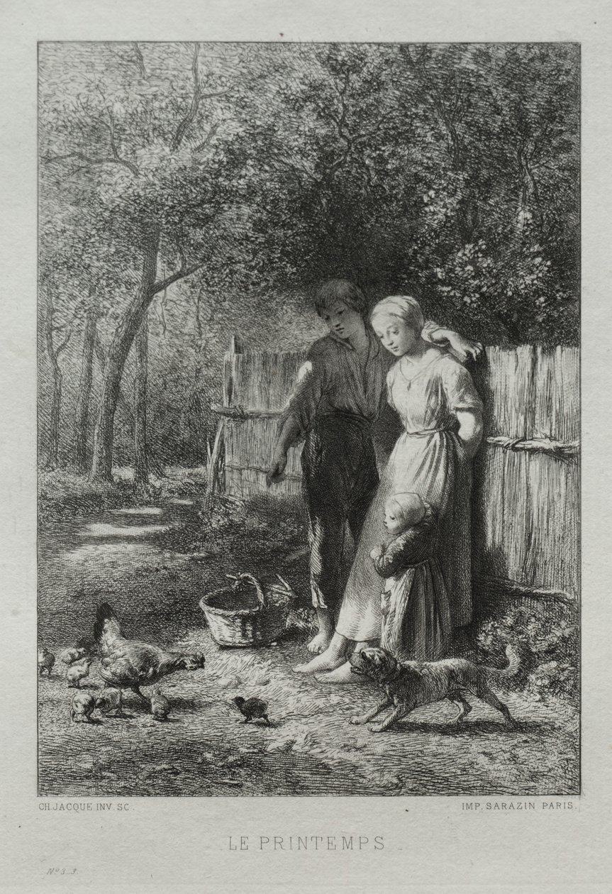 Springtime by Charles Emile Jacque