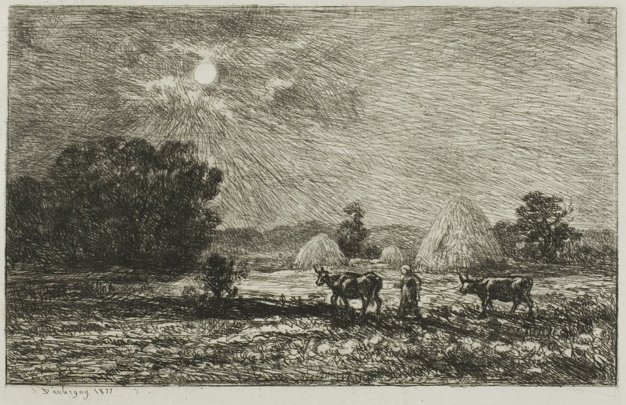 Moonlight at Valmondois by Charles Francois Daubigny