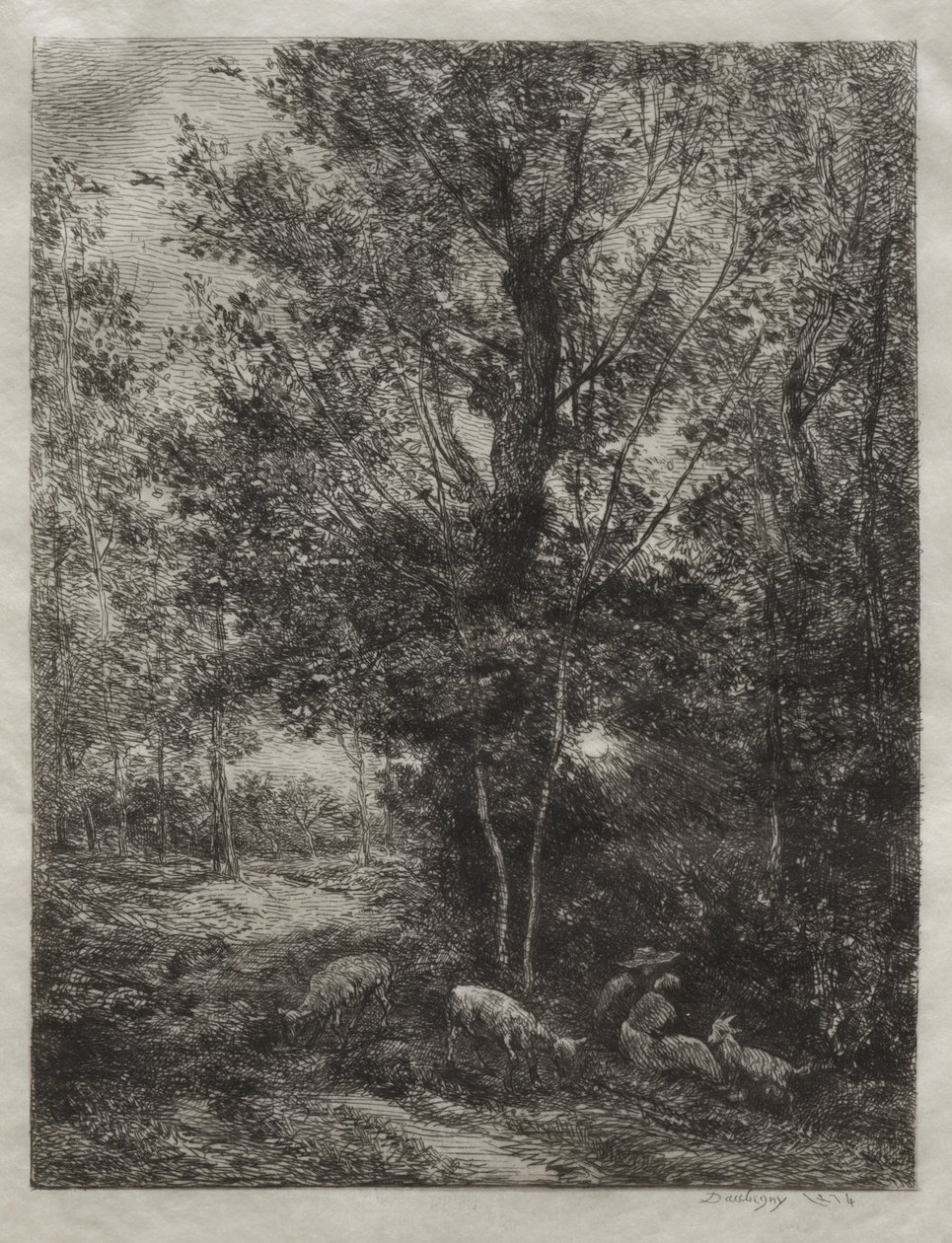 The Shepherd and the Shepherdess by Charles Francois Daubigny