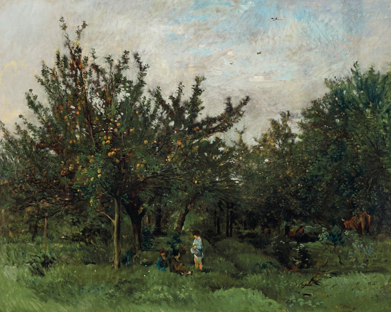 An Apple Orchard by Charles Francois Daubigny