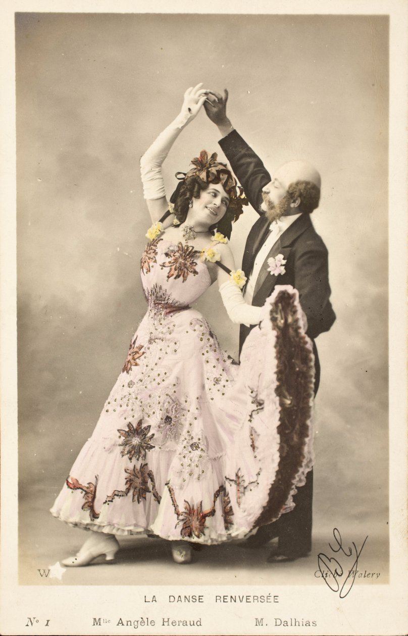 Old postcard, Overturned Dance, Angele Heraud by Augustus Kollner