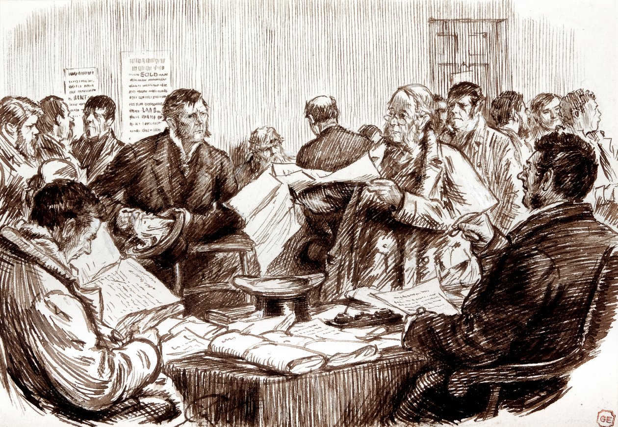 Scene in an Irish Land Court by Charles Keene