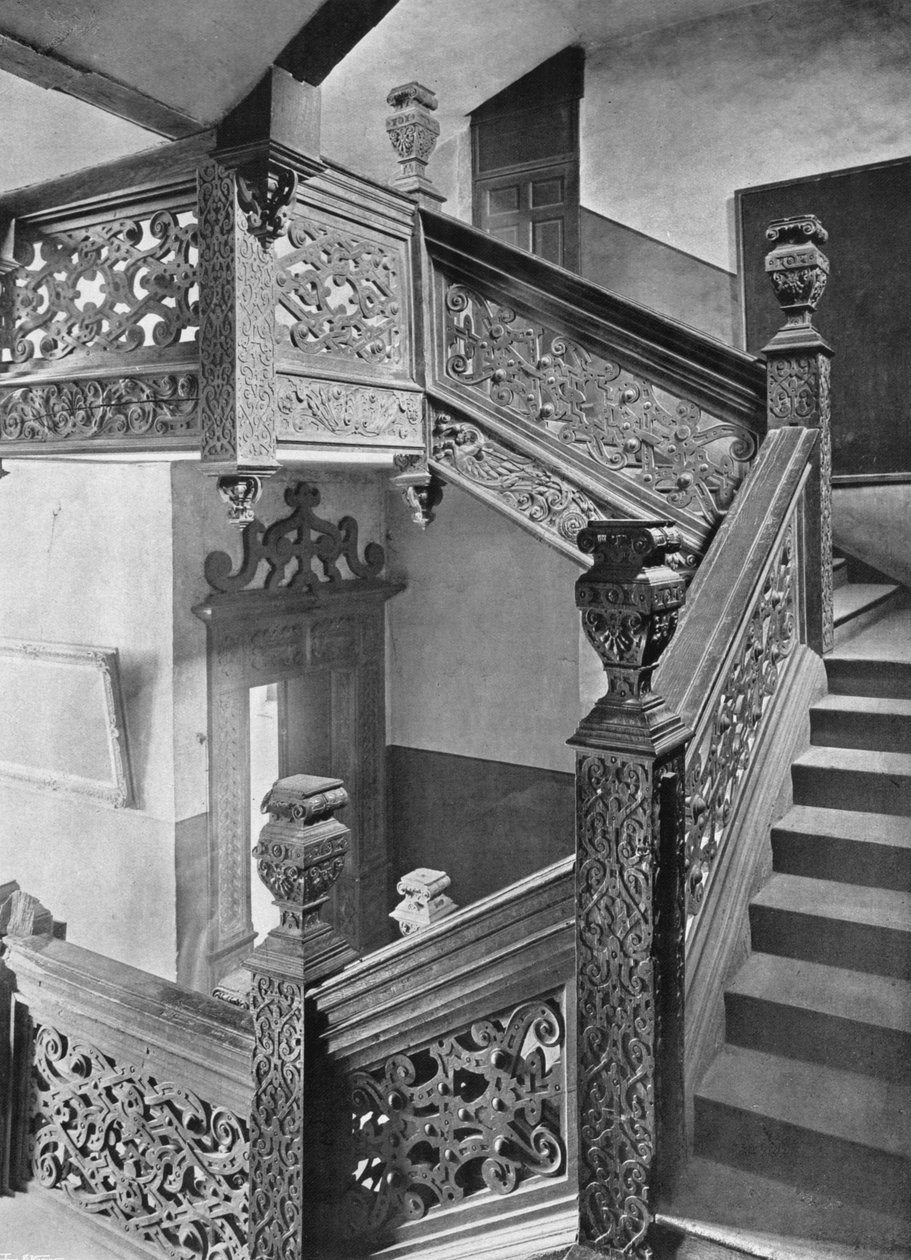 A Staircase of Elaborate Strapwork by Charles Latham