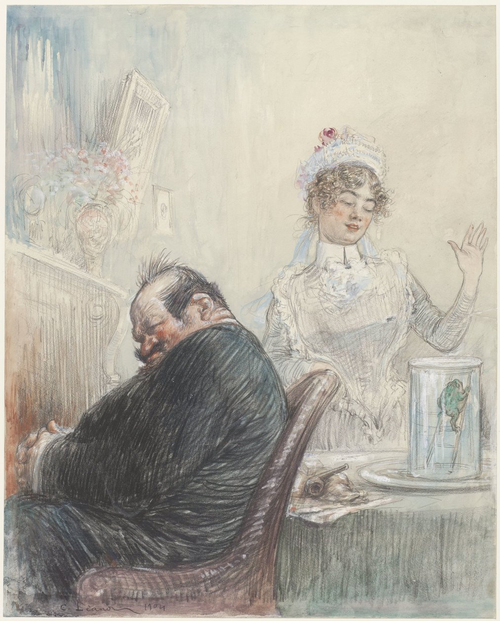 The Old Man and the Frog by Charles Lucien Leandre