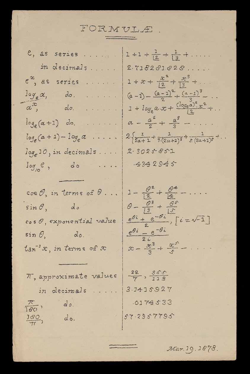 Formulae, Oxford by Charles Lutwidge Dodgson