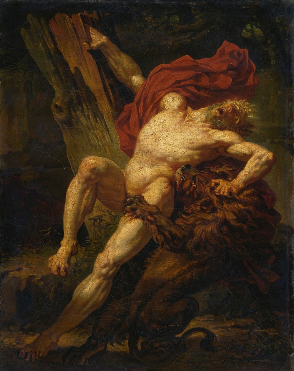 Milo of Croton Attacked by a Lion by Charles Meynier