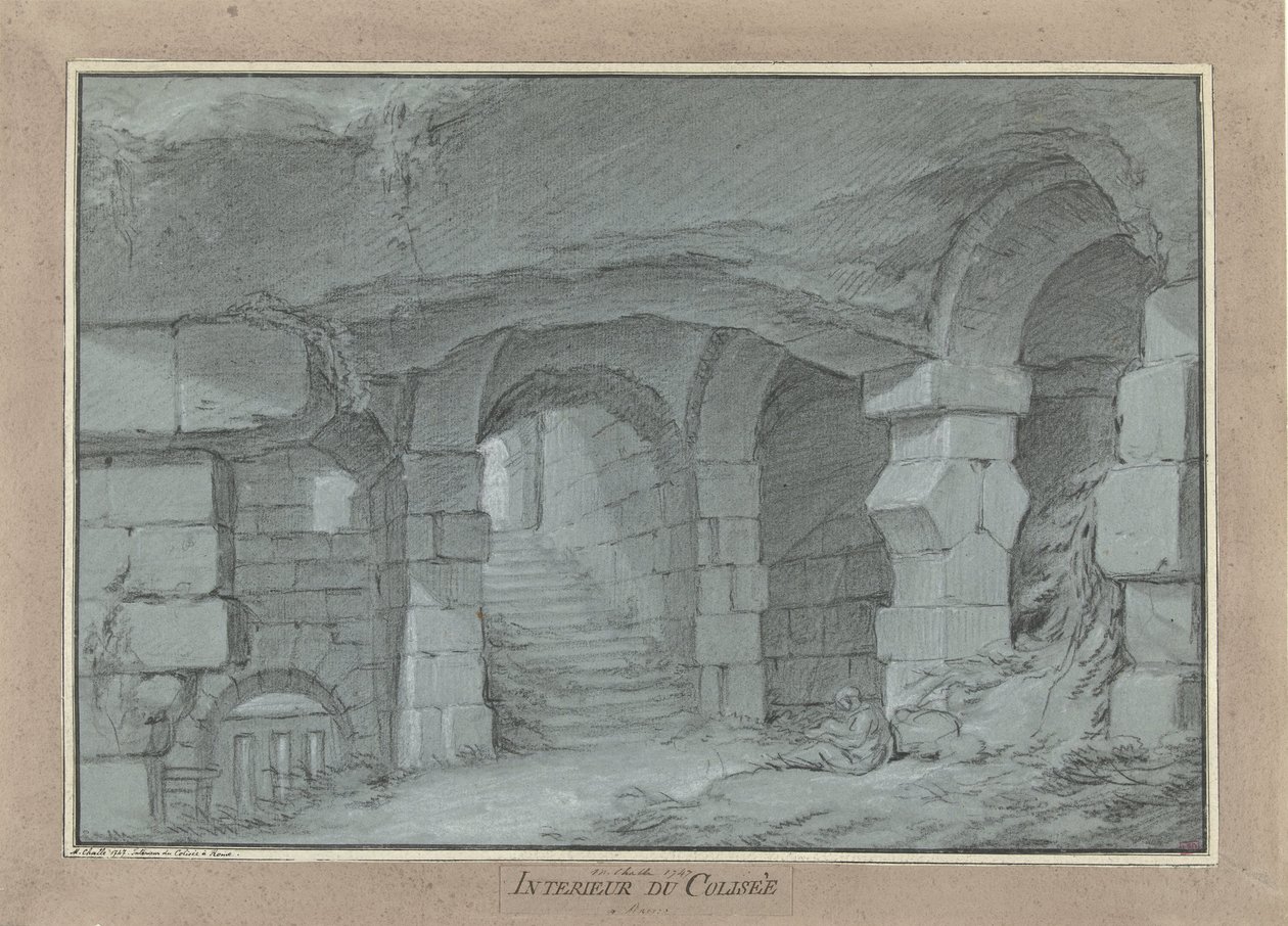 View in the Colosseum by Charles Michel Ange Challe