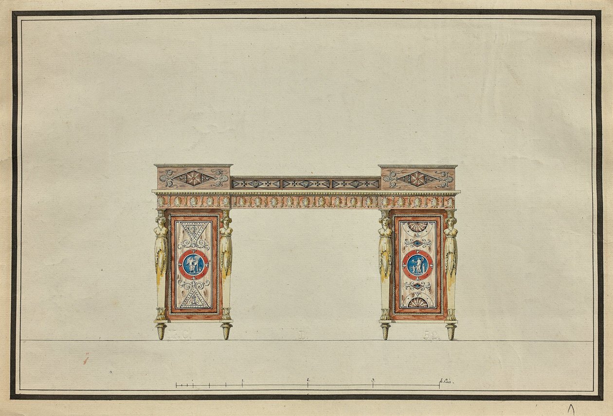 Design of a Desk by Charles Percier
