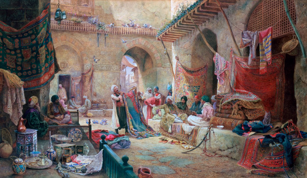 Carpet Bazaar, Cairo by Charles Robertson