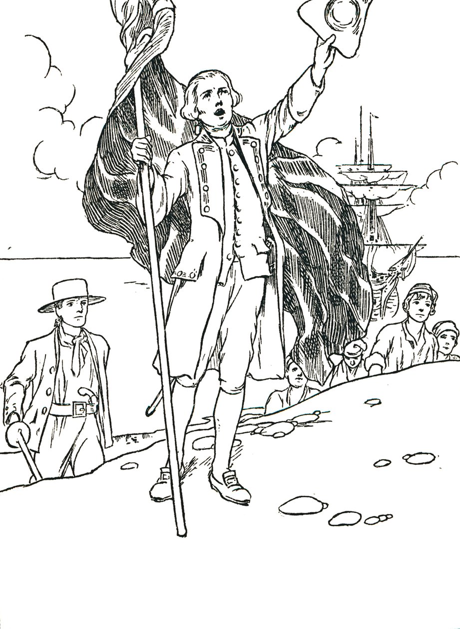 Captain Cook Landing in Australia by Charles Robinson