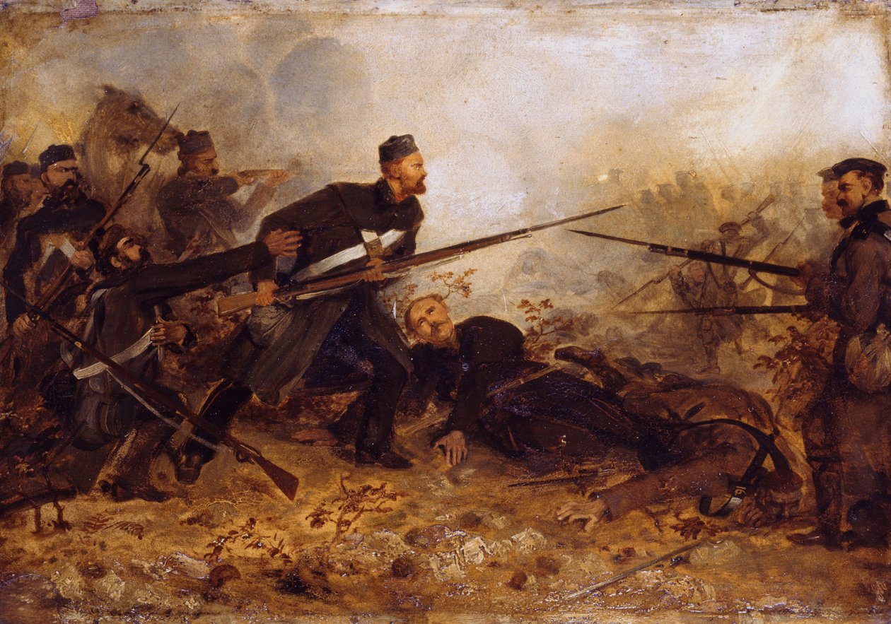 Private John McDermond at the battle of Inkerman on 5th November 1854, c.1860 by Chevalier Louis William Desanges
