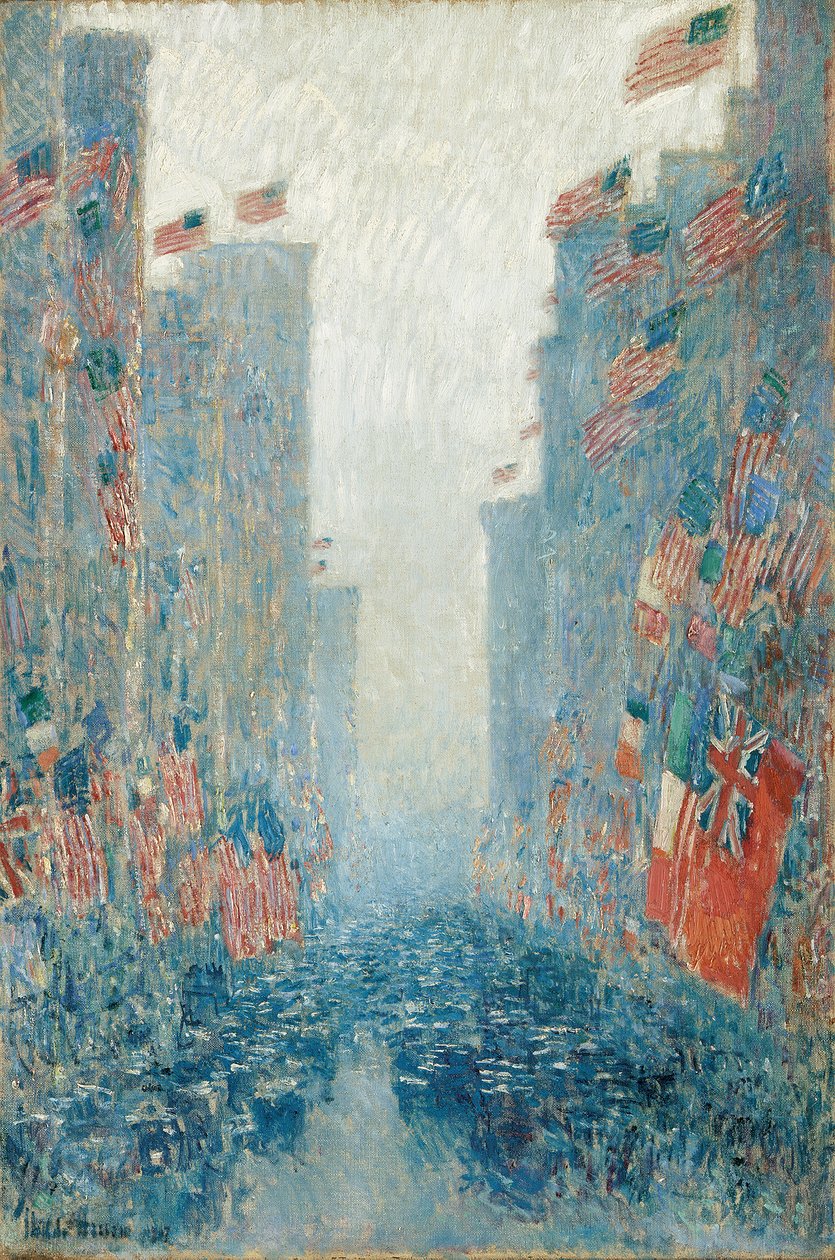 Flags, Afternoon on the Avenue by Childe Frederick Hassam