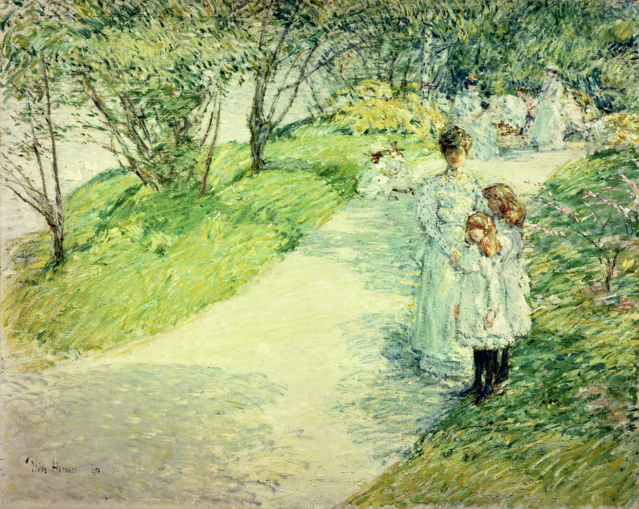 Promenaders in the Garden by Childe Frederick Hassam