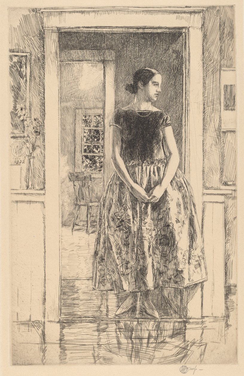 Girl in a Modern Gown by Childe Hassam