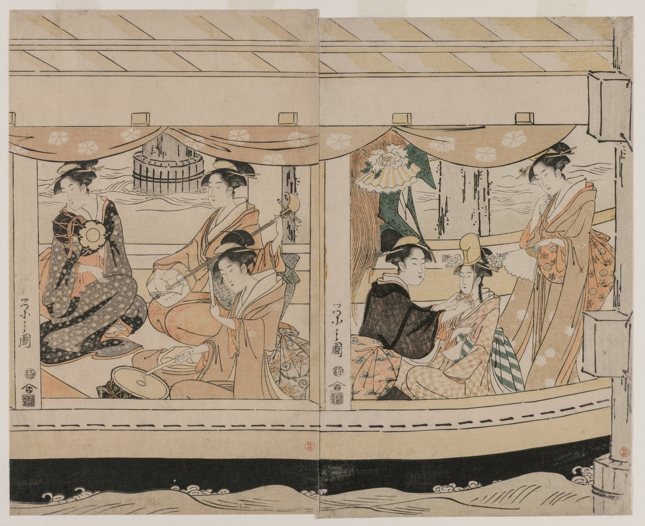 Boating on the Sumida River by Chobunsai Eishi