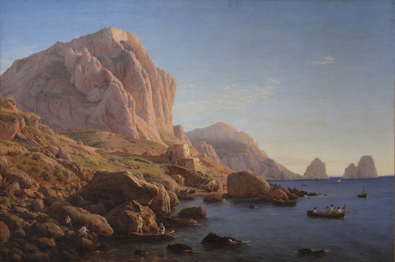 A Rocky Coast, Capri. After Sunrise by Christen Købke