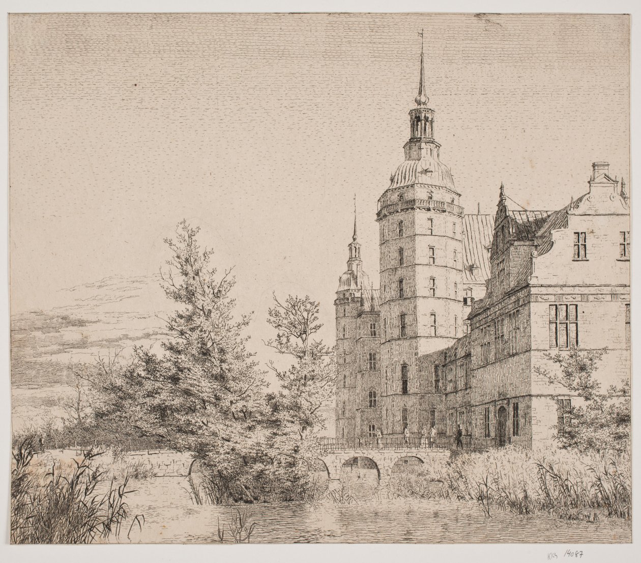 Frederiksborg Castle. View by the Coin Bridge by Christen Købke
