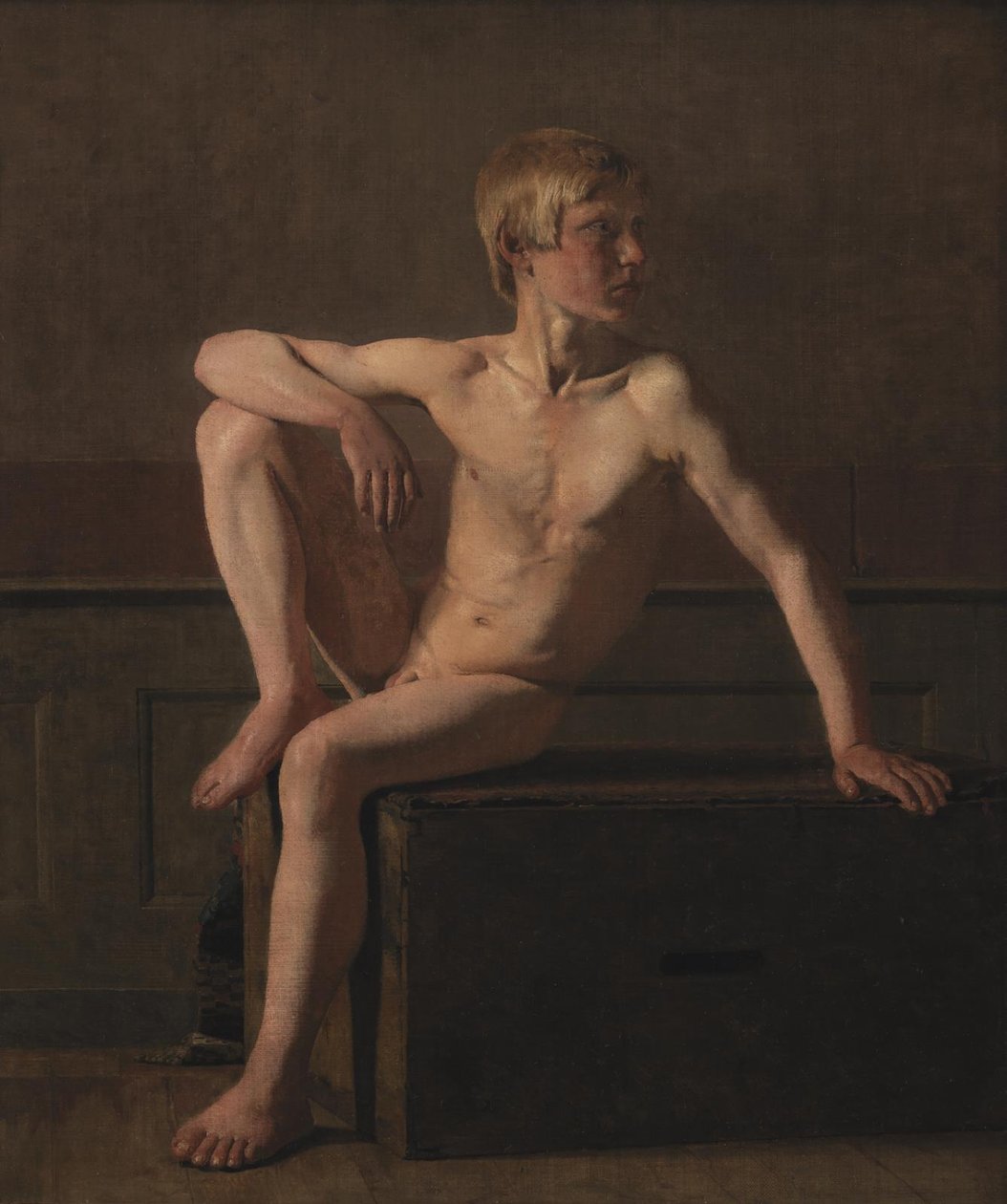 Nude Figure. Sitting Boy by Christen Købke