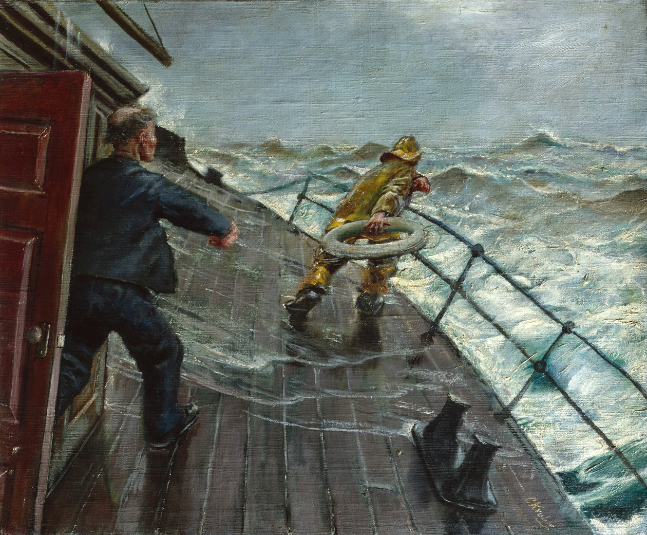 Man overboard by Christian Krohg
