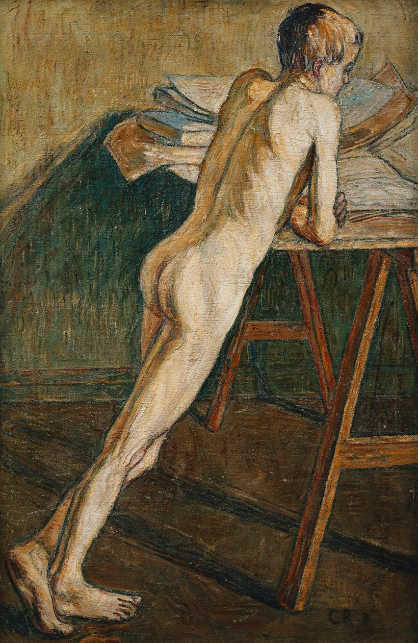 Naked Boy Standing by Christian Rohlfs