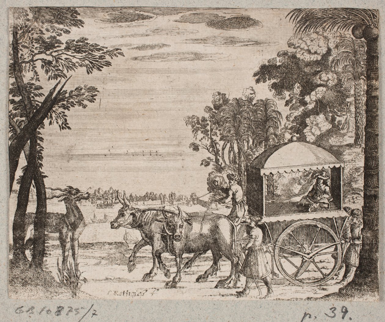 Ox Cart with a European Traveler by Christian Rothgiesser