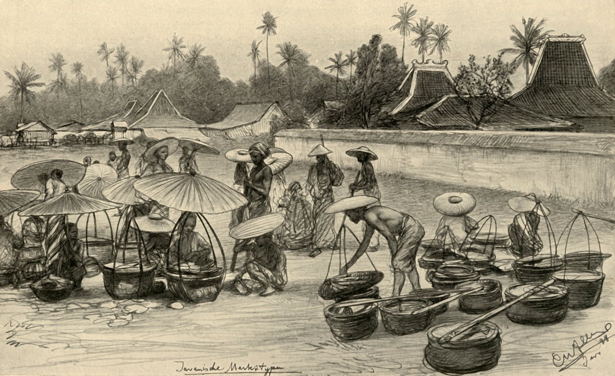 Market scene, Java by Christian Wilhelm Allers