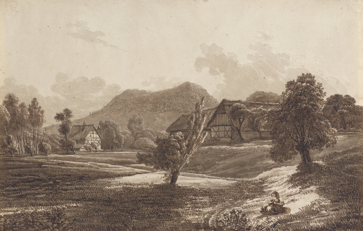 Lusatian Landscape with the Landeskrone Mountain by Christoph Nathe