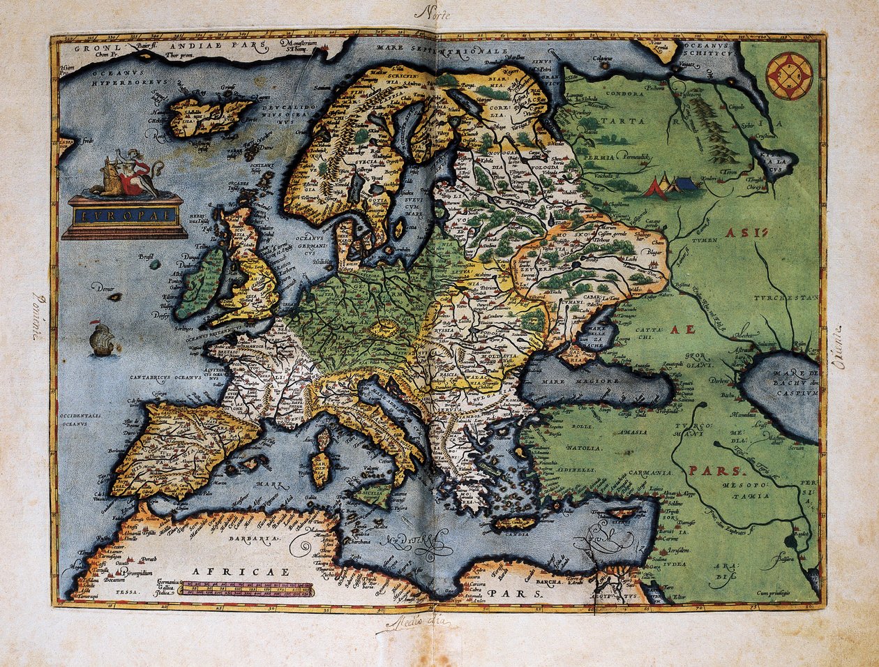 Map of Europe by Christophe Plantin