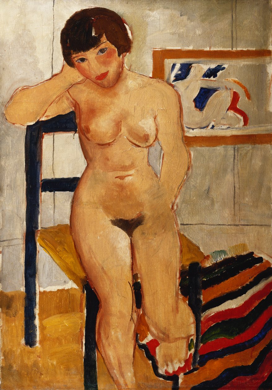 Nude with a Striped Rug, Meraud Guinness by Christopher Wood