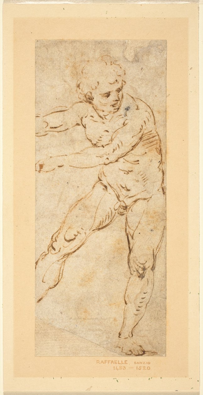 A Standing Male Nude by Circle of Raphael