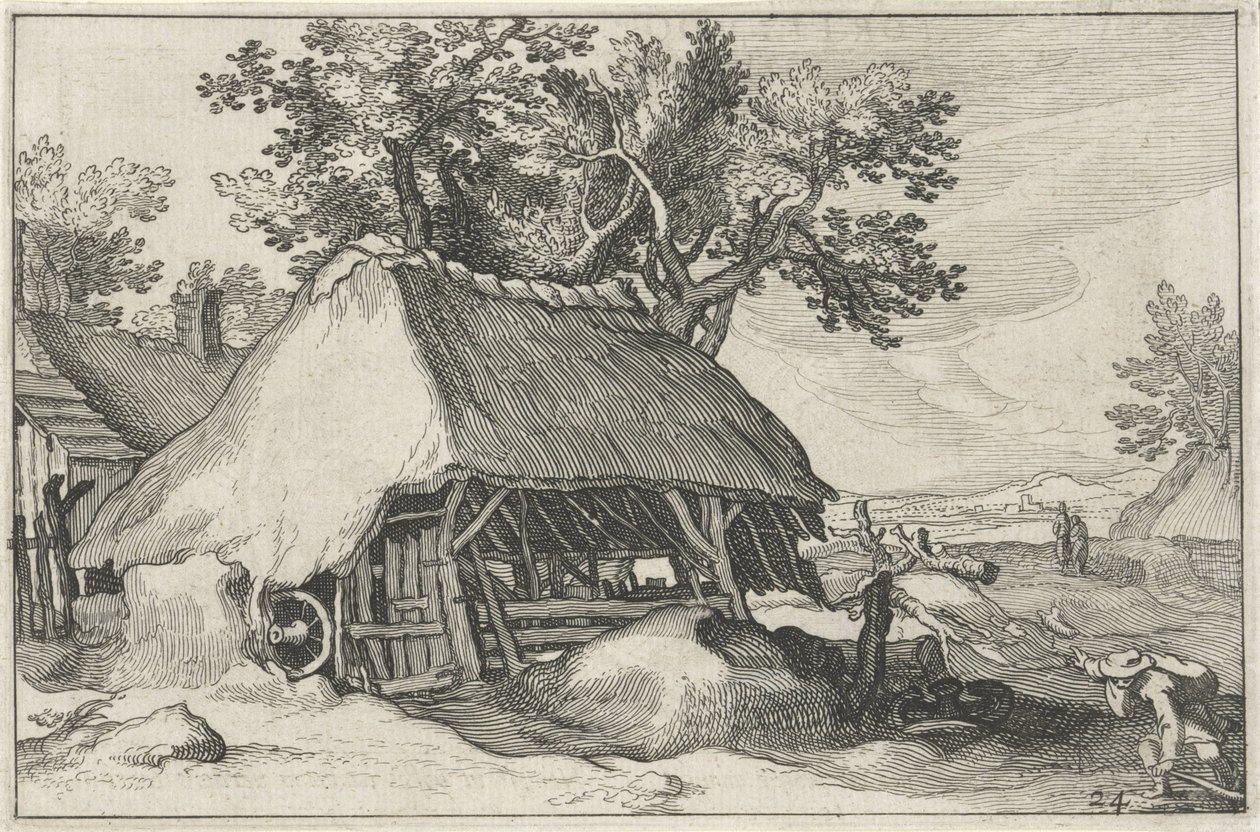 Farm (Landscapes with Farms) (series title) by Claes Jansz. Visscher (II)
