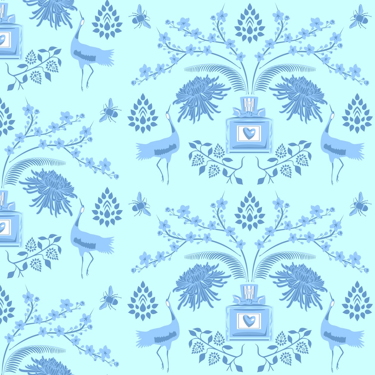 Blue Floral Scent by Claire Huntley