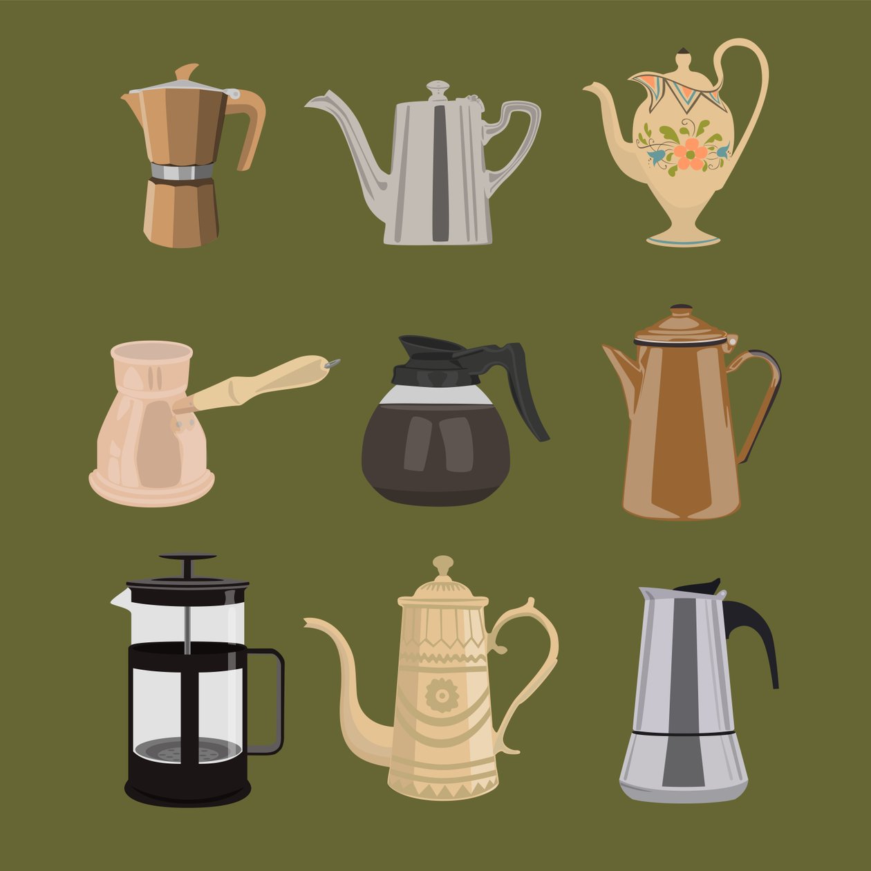 Coffee Pots by Claire Huntley