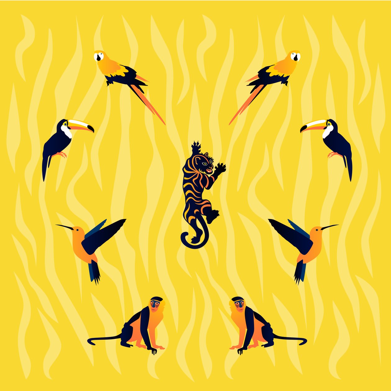 Animals - Yellow and Black by Claire Huntley
