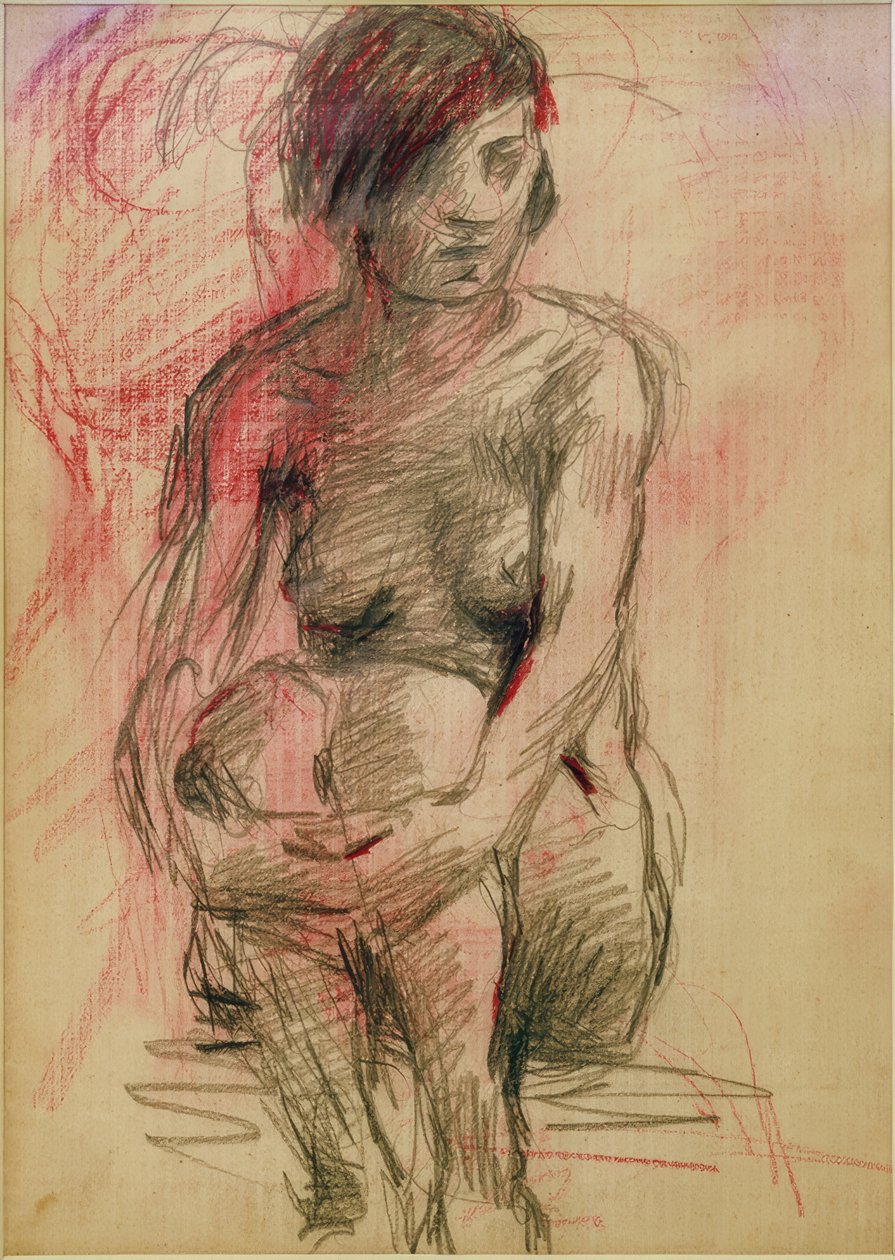 Seated Female Nude by Clara Siewert