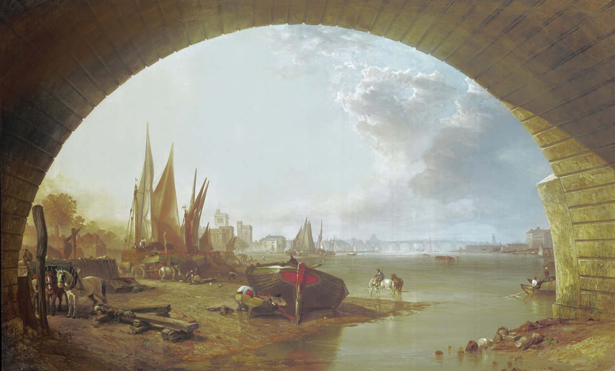 Old Vauxhall Bridge, London by Clarkson Frederick Stanfield