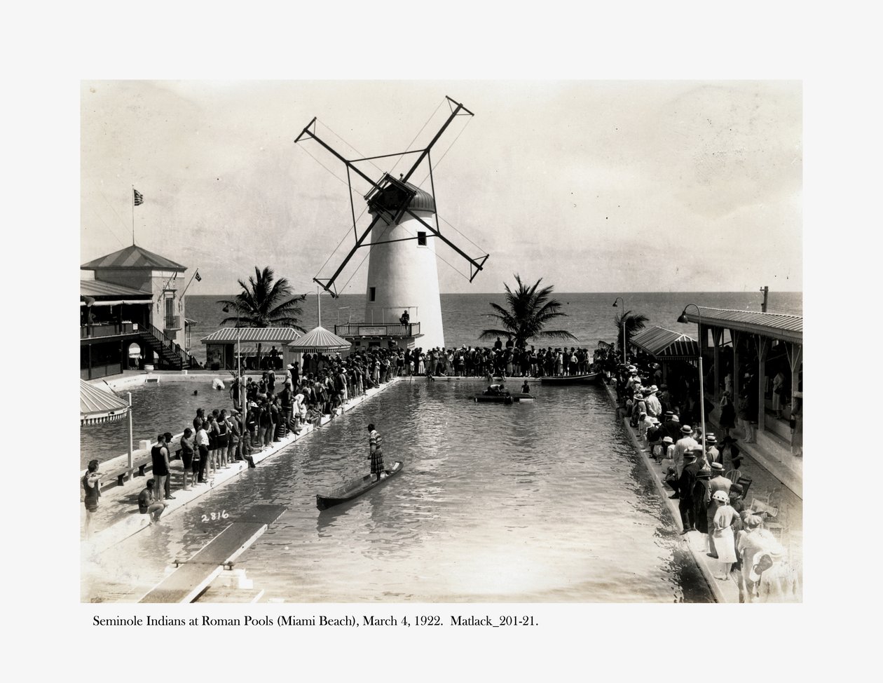 Seminole Indians at Roman Pools, Miami Beach, 4 March 1922 by Claude C. Matlack