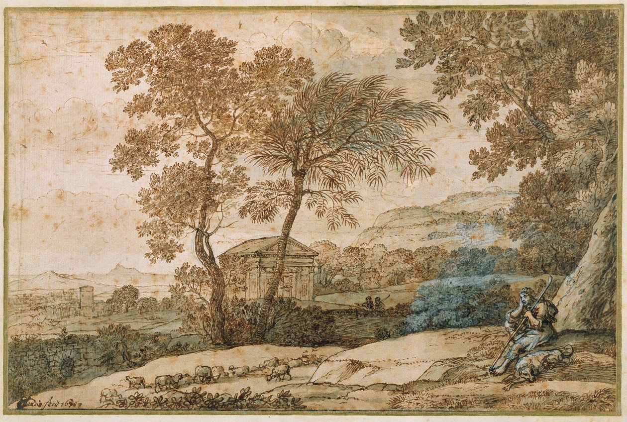 Landscape with a Shepherd and His Dog by Claude Lorrain